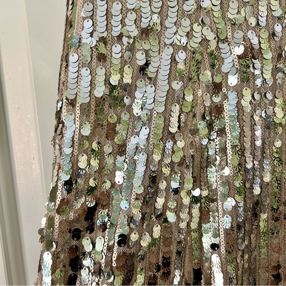 Show Me Your Mumu Eden Midi Dress Silver Sequin Size Small - Picture 8 of 15